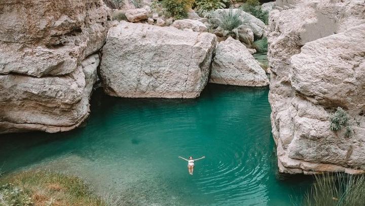 Small-Group Wadi Shab Day from Muscat: Hidden Waterfall Cave Swim and Bimmah Sinkhole (1/12)