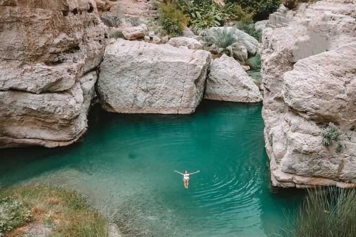 Small-Group Wadi Shab Day from Muscat: Hidden Waterfall Cave Swim and Bimmah Sinkhole (1/12)