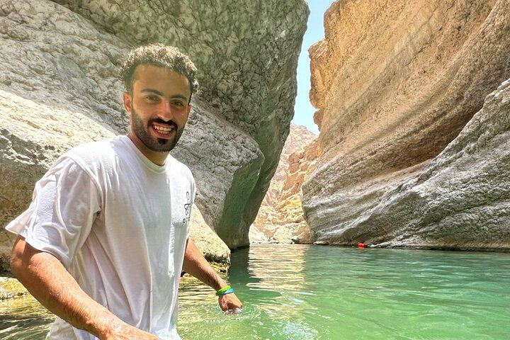 Small-Group Wadi Shab Day from Muscat: Hidden Waterfall Cave Swim and Bimmah Sinkhole (5/12)