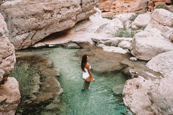 Small-Group Wadi Shab Day from Muscat: Hidden Waterfall Cave Swim and Bimmah Sinkhole (4/12)