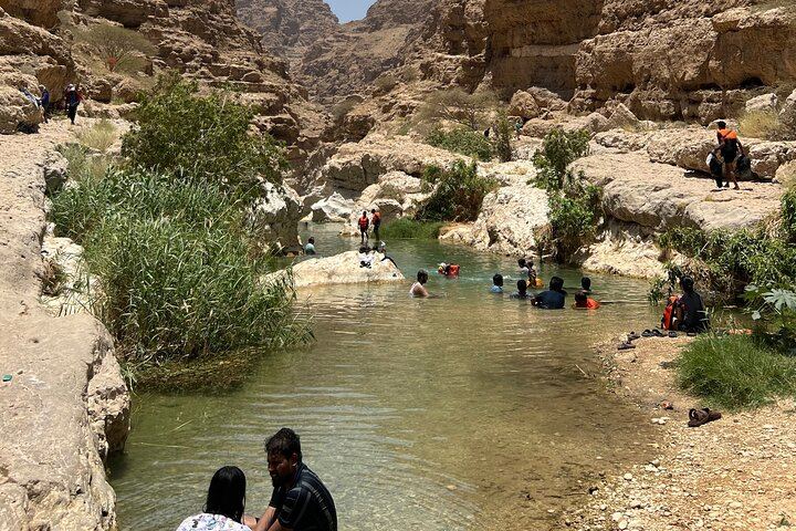 Small-Group Wadi Shab Day from Muscat: Hidden Waterfall Cave Swim and Bimmah Sinkhole (10/12)