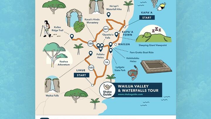 Kauai Wailua Valley and Waterfalls Self-Drive Audio Tour with Shaka Guide App, Offline (3/11)
