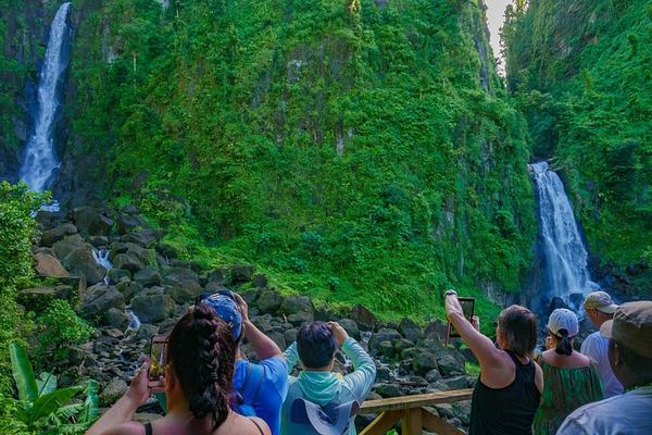Trafalgar Falls, Sulphur Springs and Champagne Reef Snorkel Tour in Dominica