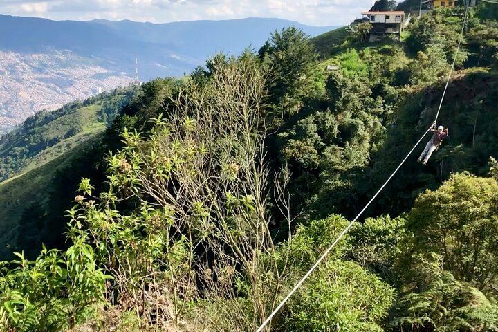 Three Ziplines, Waterfall Hike and Rock Wall Climb Adventure near Medellin (1/12)