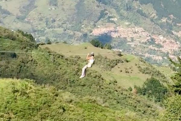 Three Ziplines, Waterfall Hike and Rock Wall Climb Adventure near Medellin