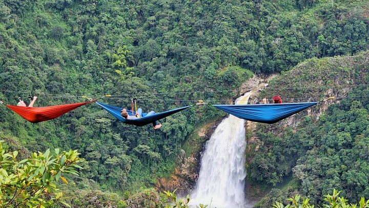 Salto del Buey Waterfall Hike with Ziplines and Sky Hammocks from Medellin (1/10)
